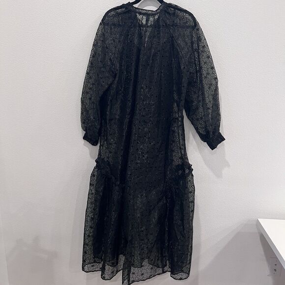 H&M HM Conscious Organza Kaftan DRESS Black BLOGGERS SOLD OUT STYLE Medium - Picture 9 of 11